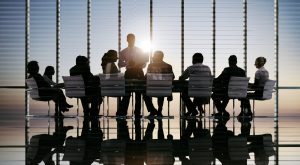 business meeting at conference table