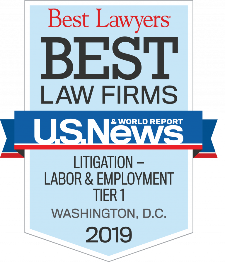 Image of Zuckerman Law Receives First Tier Ranking for Labor & Employment Litigation in Washington DC
