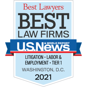 Image of Zuckerman Law receives first tier ranking for Labor & Employment litigation in Washington, DC