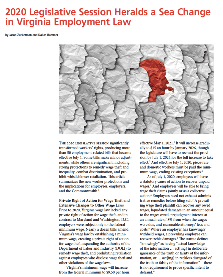 Virginia wage and hour law Archives Zuckerman Law